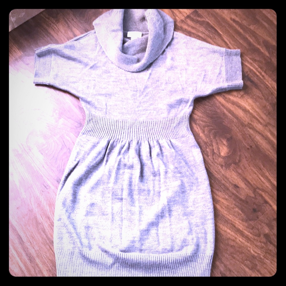 Gray sweater dress
